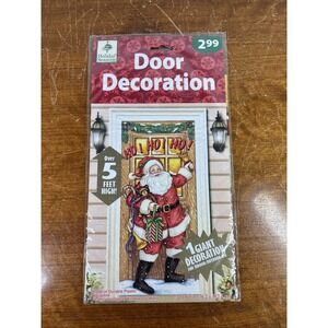Holiday Seasons Door Cover Santa Gifts Decoration 30x60 Christmas Plastic NOS